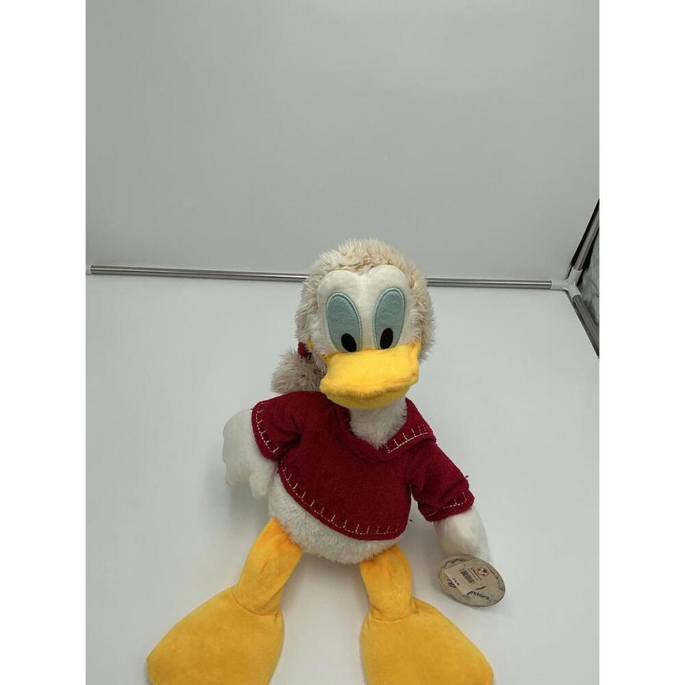 Holiday Morning Donald Duck Christmas Plush Gown Santa Slippers Disney Store 12”